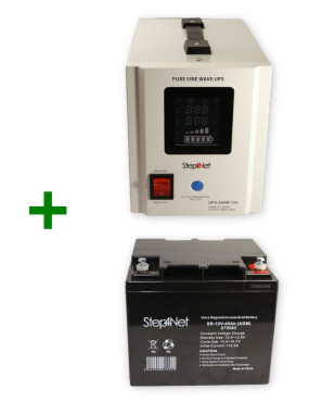 Комплект: ИБП Step4Net UPS-500W-12V  + Аккумулятор Step4Net SB-12V-45Аh (AGM)
