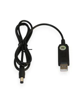 Кабель живлення USB 5В–DC (5.5x2.1) 9В