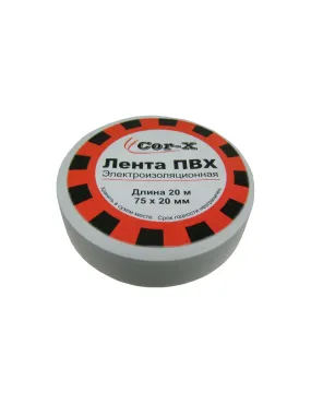 Стрічка електроізоляційна Cor-X 75x20 біла ПВХ
