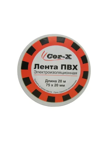 Стрічка електроізоляційна Cor-X 75x20 біла ПВХ